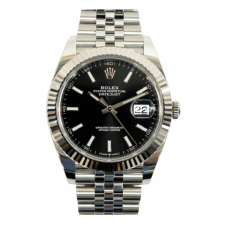 Rolex Datejust 41 Stainless Steel and White Gold Black Stick Dial 126334