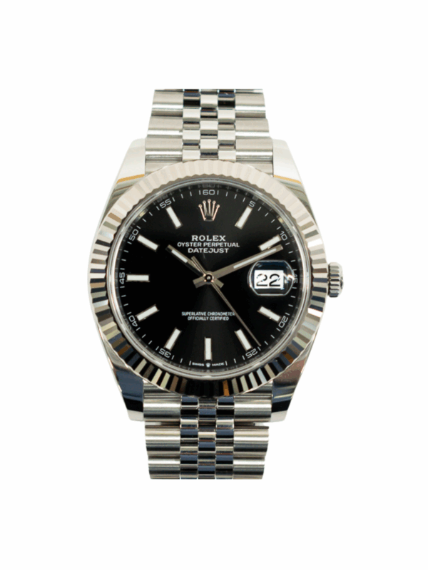 Rolex Datejust 41 Stainless Steel and White Gold Black Stick Dial 126334