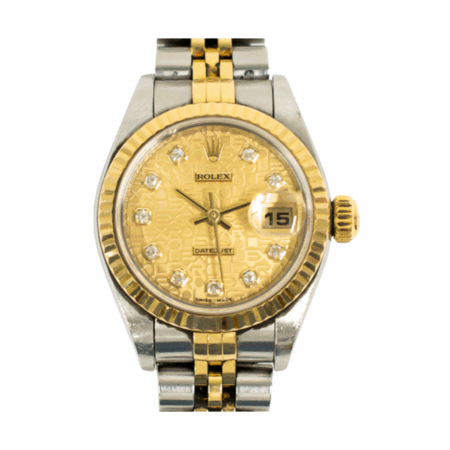 Rolex Lady-Datejust Yellow Gold and Steel Champagne Jubilee Diamond Dial 79173G
