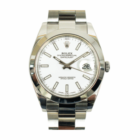 Rolex Datejust 41 Stainless Steel White Stick Dial 126300