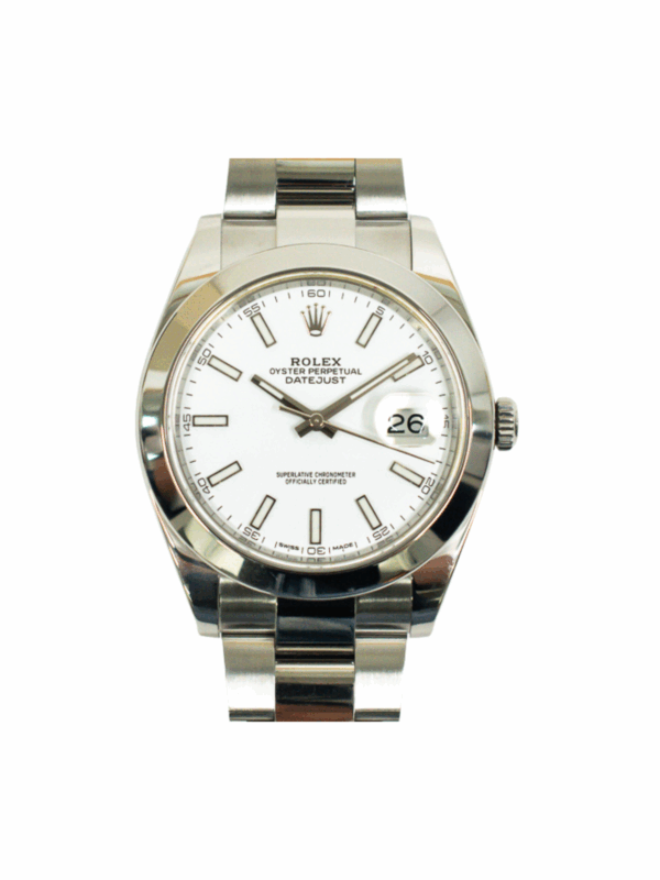 Rolex Datejust 41 Stainless Steel White Stick Dial 126300