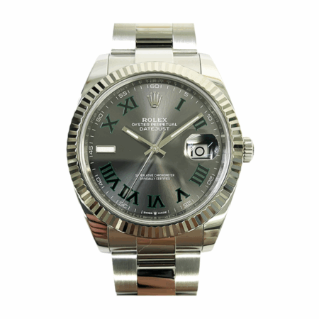 Rolex Datejust 41 White Gold and Steel "Wimbledon" Roman Dial 126334