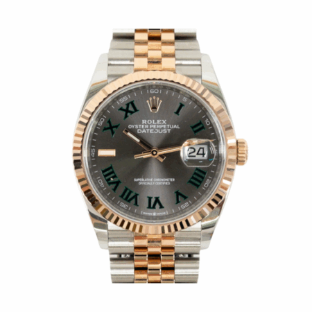 Rolex Datejust 36 Rose Gold and Steel "Wimbledon" Roman Dial 126231