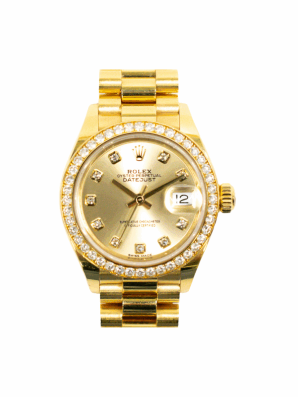 Rolex Lady-Datejust Yellow Gold Diamond Bezel Champagne Diamond Dial 279138RBR