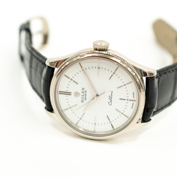 Rolex Cellini Time 39mm White Gold White Dial 50509 Bracelet