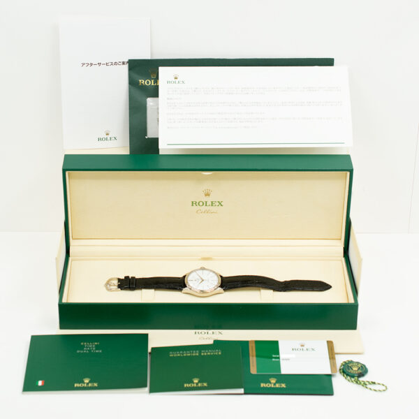 Rolex Cellini Time 39mm White Gold White Dial 50509 Bracelet