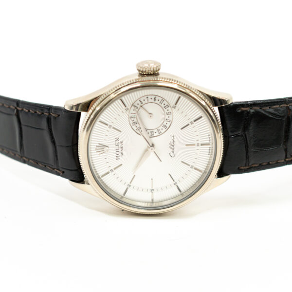 Rolex Cellini Date 39mm White Gold Silver Dial 50519 Bracelet