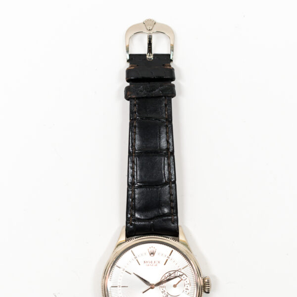 Rolex Cellini Date 39mm White Gold Silver Dial 50519 Bracelet