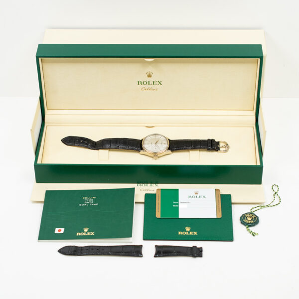 Rolex Cellini Date 39mm White Gold Silver Dial 50519 Bracelet