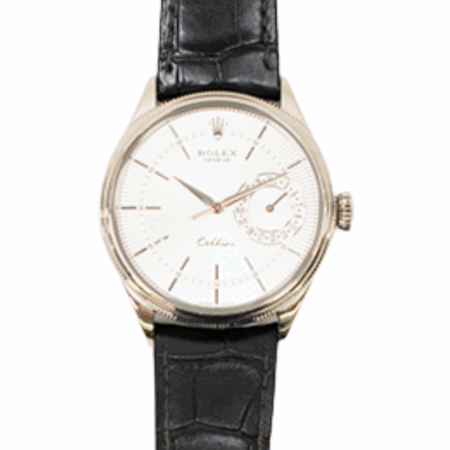 Rolex Cellini Date 39mm White Gold Silver Dial 50519 Bracelet
