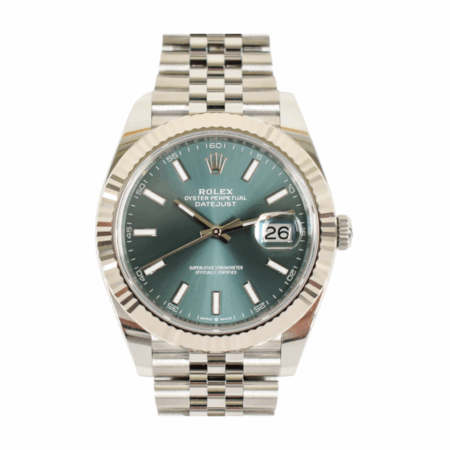Rolex Datejust 41 White Gold and Stainless Steel Mint Green Stick Dial 126334