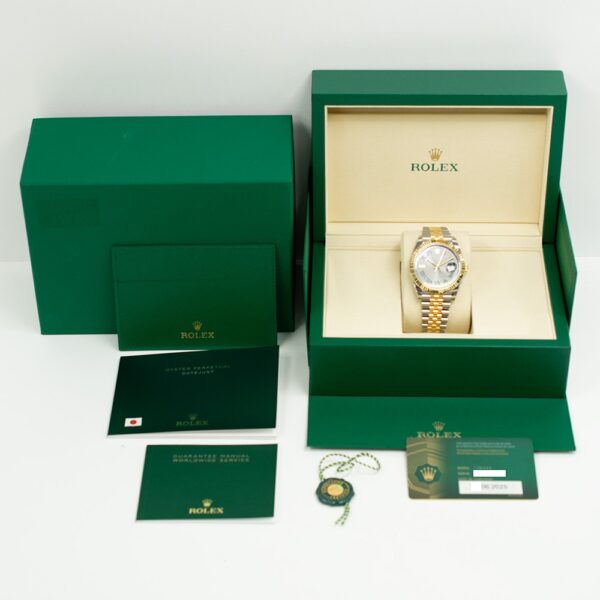 Rolex Datejust 41 Gold Steel Wimbledon Roman Dial 126333 Bracelet