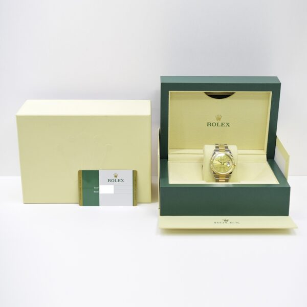 Rolex Datejust 36 Yellow Gold and Steel Champagne Stick Dial 126233
