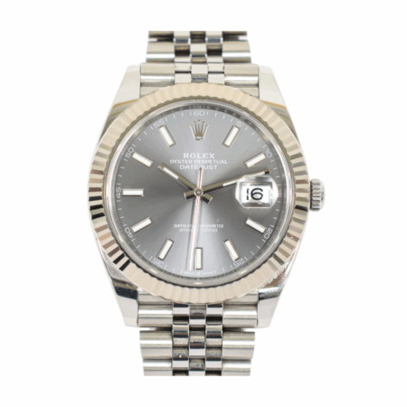 Rolex Datejust 41 White Gold and Steel "Slate" Stick Dial 126334