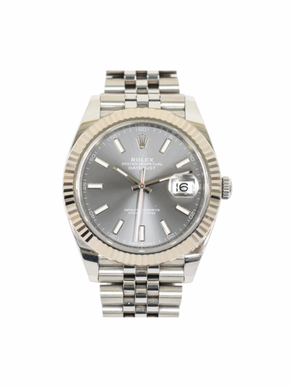 Rolex Datejust 41 White Gold and Steel "Slate" Stick Dial 126334