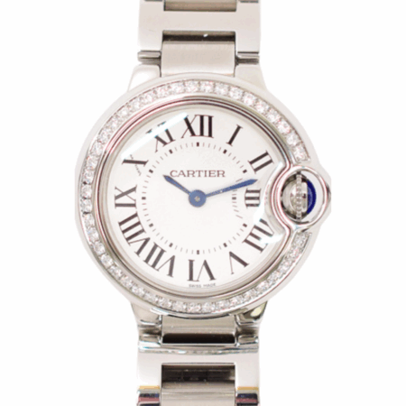 Cartier Ballon Bleu 28mm Steel White Roman Dial W4BB0015