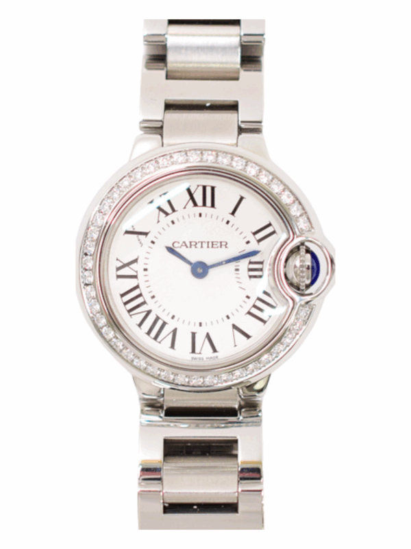 Cartier Ballon Bleu 28mm Steel White Roman Dial W4BB0015 Bracelet