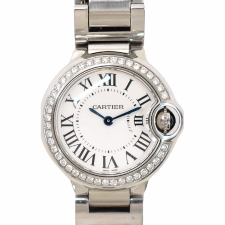 Cartier Ballon Bleu 28mm Steel White Roman Dial W4BB0015 Bracelet