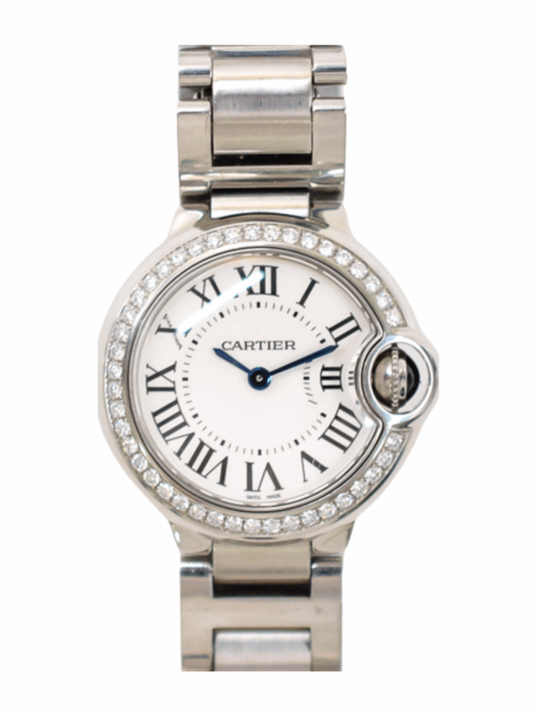 Cartier Ballon Bleu 28mm Steel White Roman Dial W4BB0015 Bracelet