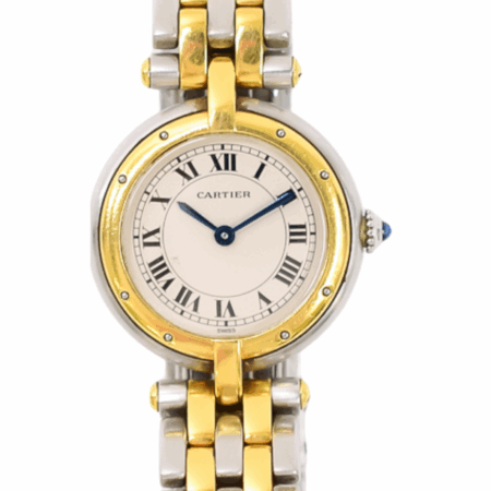 Cartier Panthère Steel Yellow Gold White Roman Dial W25030B6 Bracelet