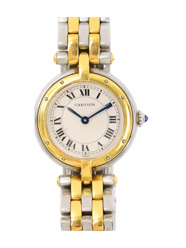 Cartier Panthère Steel Yellow Gold White Roman Dial W25030B6 Bracelet
