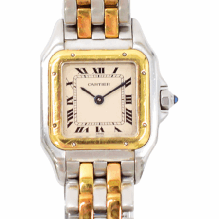 Cartier Panthère Steel Yellow Gold White Roman Dial W25029B6 Bracelet