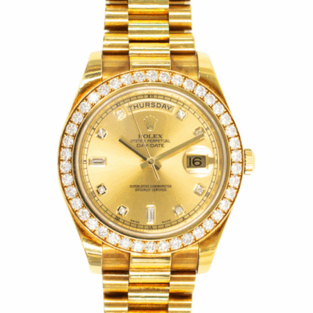 Rolex Day-Date II 41mm Champagne Diamond Dial 218348A Bracelet