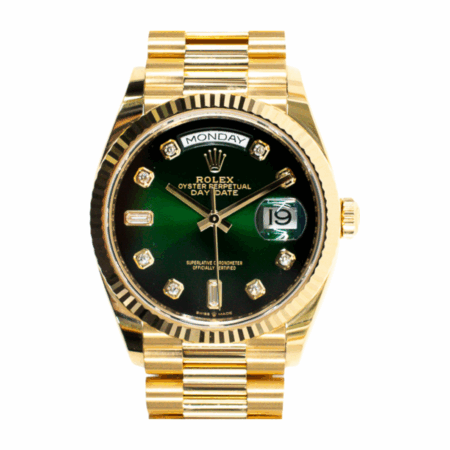 Rolex Day-Date 36 Yellow Gold Green Diamond Dial 128238A