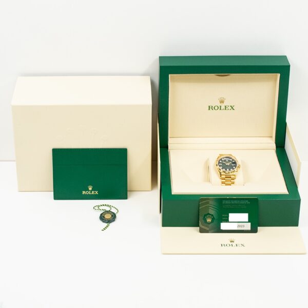 Rolex Day-Date 36 Yellow Gold Green Diamond Dial 128238A