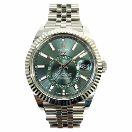 Rolex Sky-Dweller Steel and White Gold Mint Green Dial 336934 Bracelet