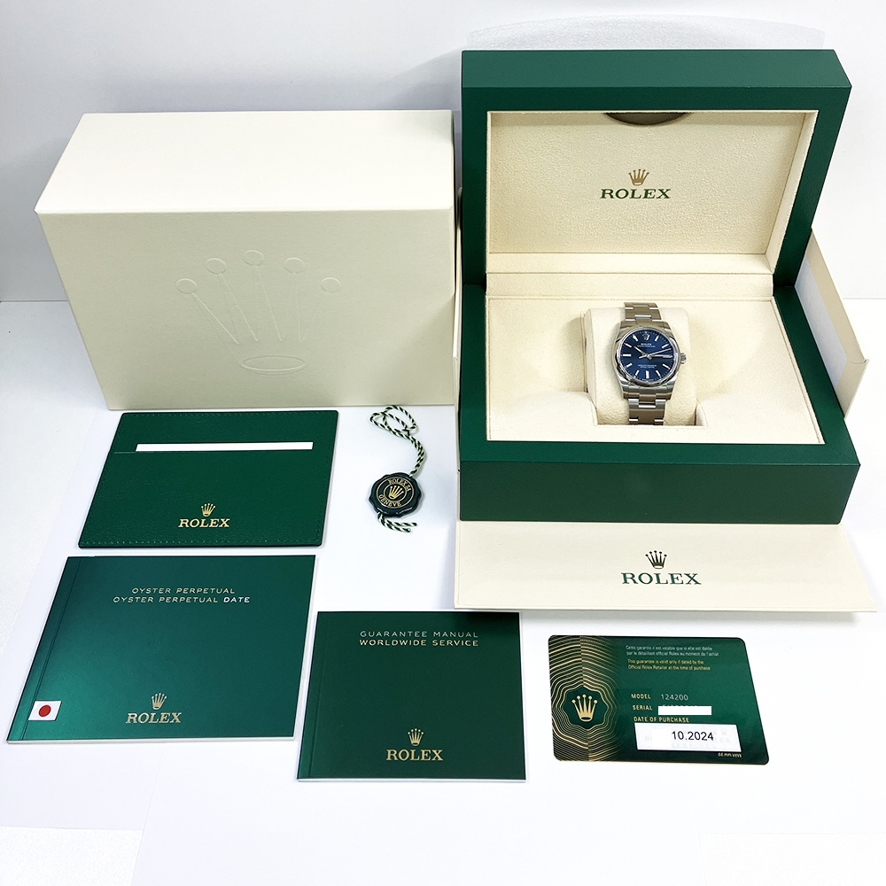 Rolex Oyster Perpetual 34 Stainless Steel Blue Dial 124200 Bracelet