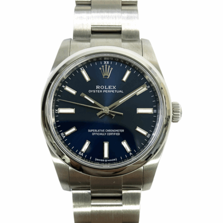 Rolex Oyster Perpetual 34 Stainless Steel Blue Dial 124200 Bracelet