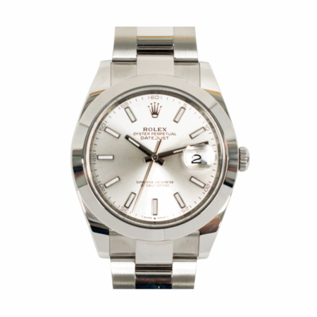 Rolex Datejust 41 Stainless Steel Silver Stick Dial 126300