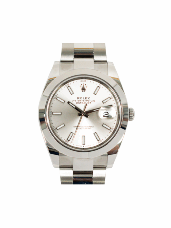 Rolex Datejust 41 Stainless Steel Silver Stick Dial 126300