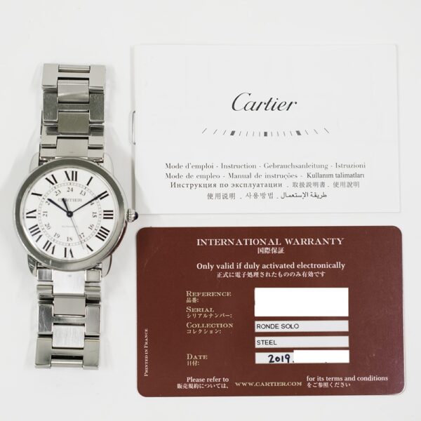 Cartier Ronde Solo Cartier Stainless Steel Silver Roman Dial WSRN0012