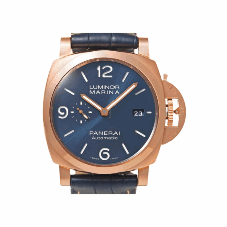 Panerai Luminor Marina Goldtech 44 Mm Rose Gold Blue Dial PAM 01112
