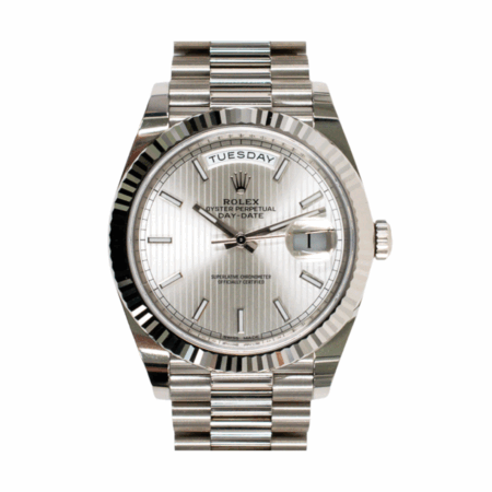 Rolex Day-Date 40 White Gold Silver Striped Dial 228239
