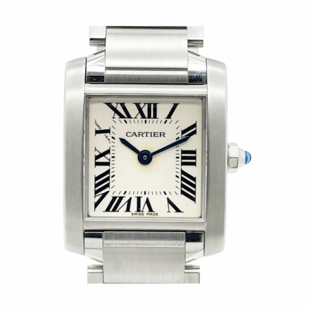 Cartier Tank Française Quartz Stainless Steel White Roman Dial WE110004