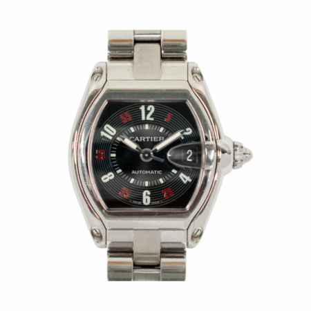 Cartier Roadster "Vegas Roulette" Stainless Steel Black Arabic Dial W62002V3