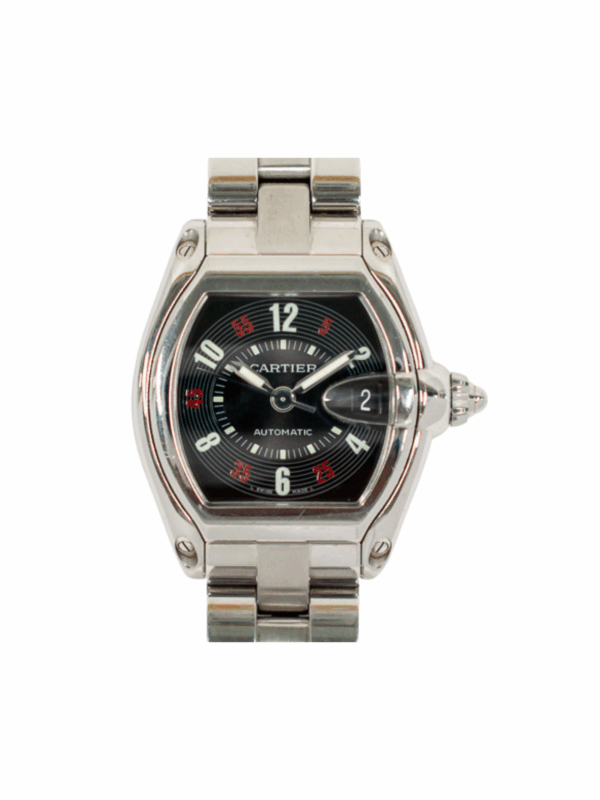 Cartier Roadster "Vegas Roulette" Stainless Steel Black Arabic Dial W62002V3
