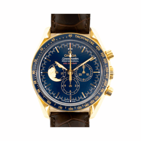 Omega Speedmaster Moonwatch "Apollo XVII" Yellow Gold Blue Dial 311.63.42.30.03.001