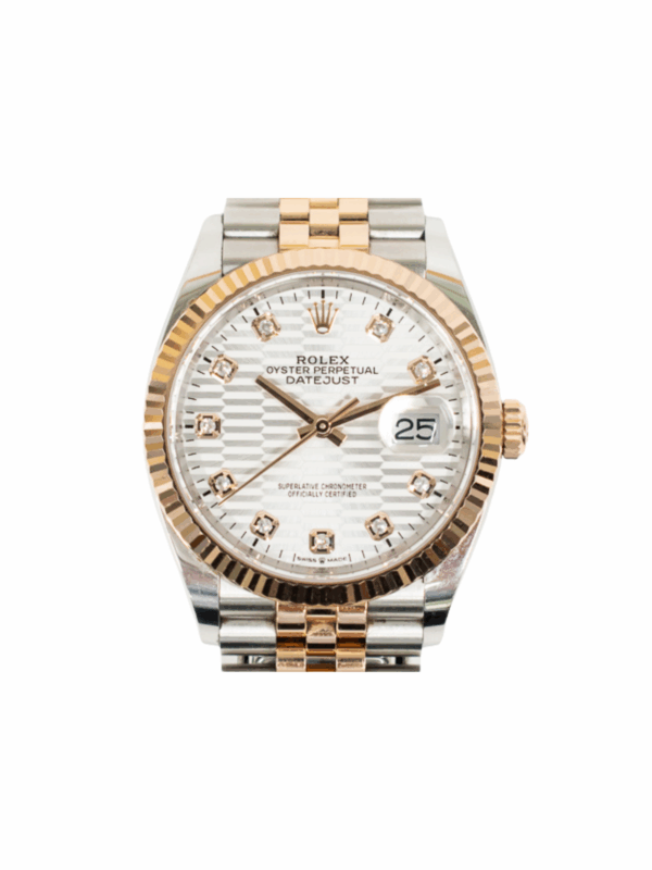 The Rolex Datejust 36 Steel and Rose Gold Silver Fluted Diamond 126231G