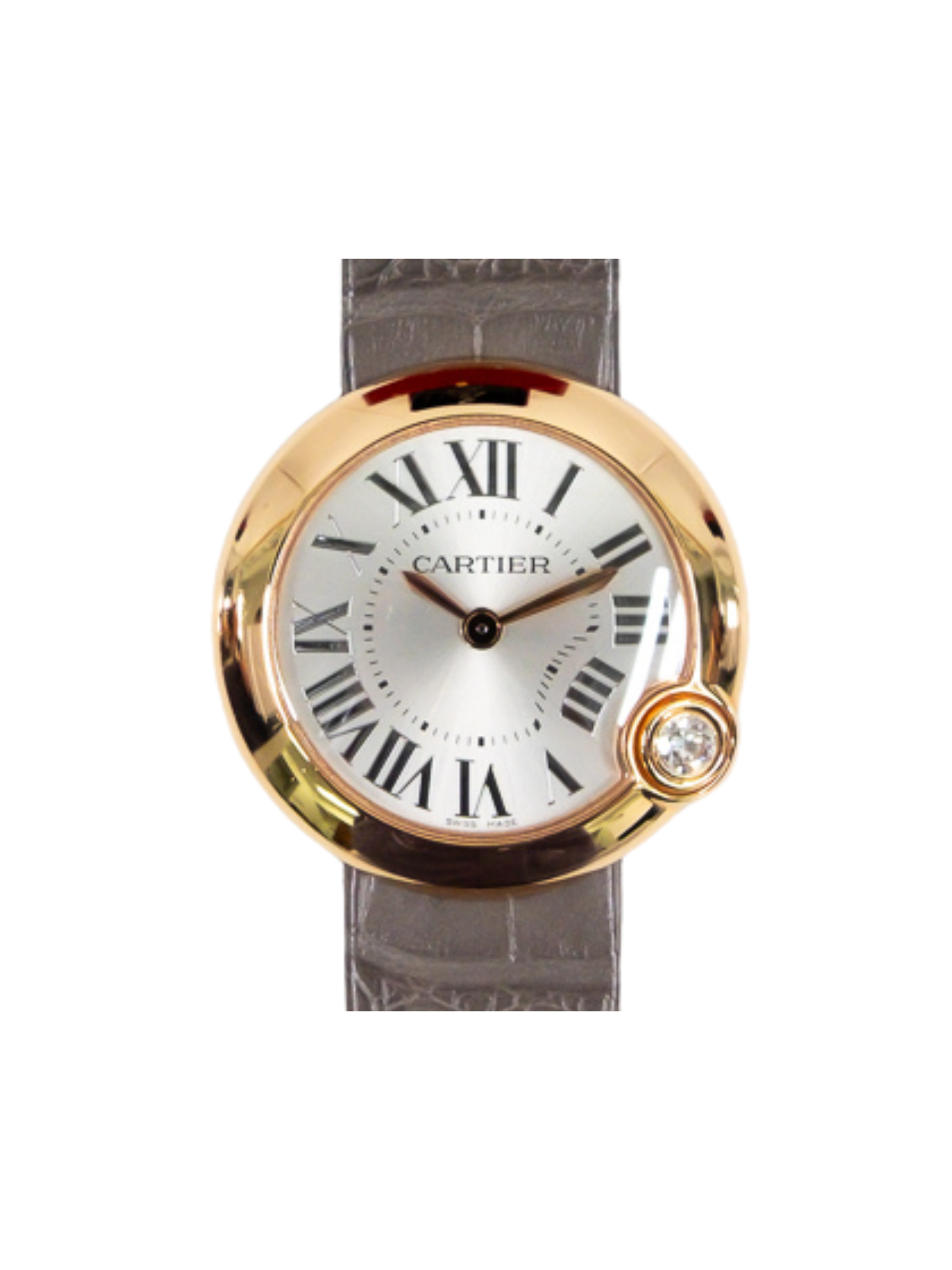 Cartier Ballon Blanc De Rose Gold Sliver Roman Dial WGBL0005