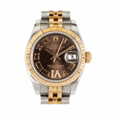 Rolex Lady-Datejust Steel and Rose Gold Chocolate "VI" Diamond Dial 179171