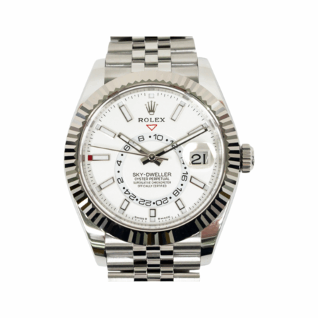 Rolex Sky-Dweller Stainless Steel and White Gold White Stick Dial 336934