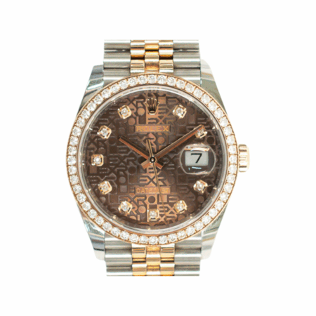 Rolex Datejust 36 Diamond Bezel Steel and Rose Gold "Chocolate" Dial 126281RBR