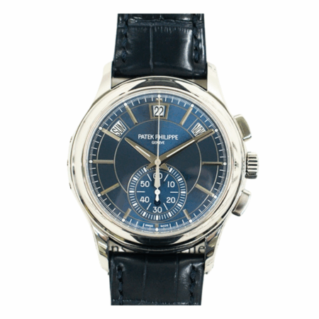 Patek Philippe Annual Calendar Chronograph Platinum Blue Stick Dial 5905P-001
