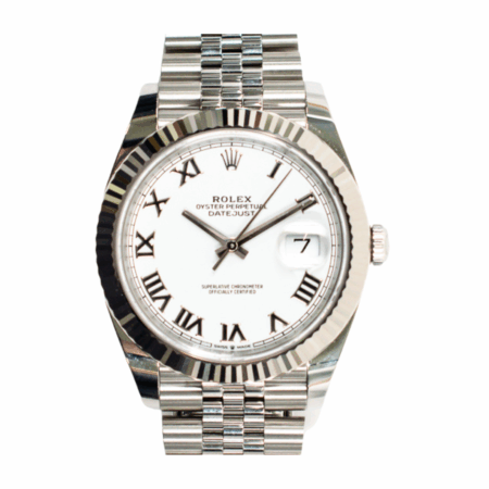 Rolex Datejust 41 Stainless Steel and White Gold White Roman Dial 126334