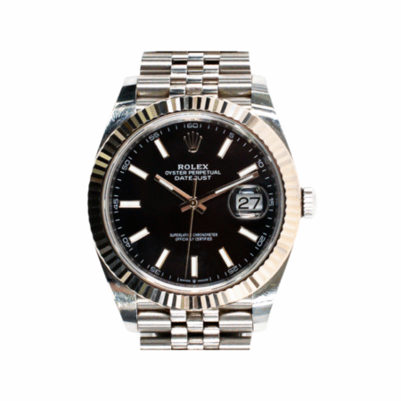 Rolex Datejust 41 Stainless Steel and White Gold Black Stick Dial 126334