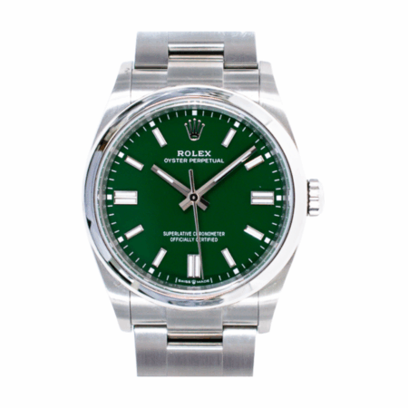 Rolex Oyster Perpetual 36 Stainless Steel Green Stick Dial 126000